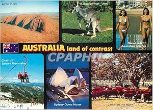 Carte Postale Moderne Australia Land of contrast Bikini Kangourou Ski