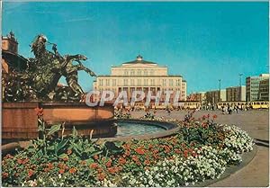 Bild des Verkufers fr Carte Postale Moderne Messestadt Leipzig Fontaine Mende Opera e la Place Karl Marx zum Verkauf von CPAPHIL