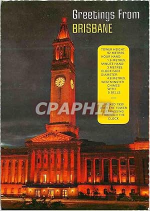 Carte Postale Moderne Brisbane City Hall By Night