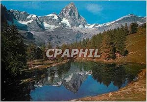 Carte Postale Moderne Breuil-Cervinia Vallée d'Aosta Le Lac Bleu et Mt Cervin