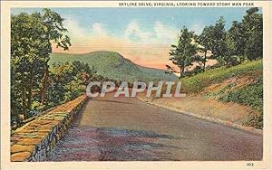 Carte Postale Ancienne Skyline Drive Virginia Looking Toward Stony Man Peak