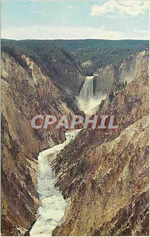 Carte Postale Ancienne Yellowstone Lower Falls of the Yellowstone from Artist Paint