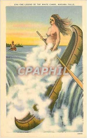 Carte Postale Ancienne The Legend of the White canoe Niagara Falls