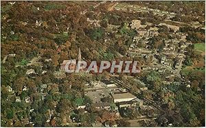 Carte Postale Moderne Aerial view of center of Greenwich Conn showing post road going east Second...