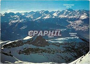 Bild des Verkufers fr Carte Postale Moderne Bellatui Cry Derr Chetseron Grand Combin Schweiz Suisse Switzerland Crans Montana Panorama depuis le Glacier de la P zum Verkauf von CPAPHIL