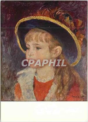 Seller image for Carte Postale Moderne Auguste Renoir Fillette au chapeau blue Collection particuliere Lausanne Imprime en Suisse par les Editions d Art Al for sale by CPAPHIL