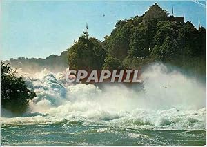 Bild des Verkufers fr Carte Postale Moderne Orientierung uber den Rheinfall Totale Breite Totale Hohe Tiefe des Rheinfallbeckens Mittiere Sommerabflubmenge p Se zum Verkauf von CPAPHIL