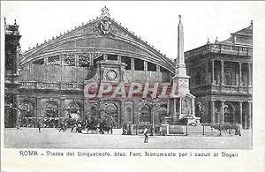 Bild des Verkufers fr Carte Postale Ancienne Roma Piazza dei Cinquecento Staz Ferr Monumento per i caduti di Dogali zum Verkauf von CPAPHIL