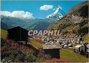 Bild des Verkufers fr Carte Postale Moderne Zermatt Matterhorn Mt Cervin Komm mit ins Wallis Zermatt am Matterhorn Ferien Nach Mass zum Verkauf von CPAPHIL