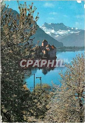Image du vendeur pour Carte Postale Moderne Montreux Le Chteau de Chillon Il Castello di Chillon Das Schloss Chillon Meaux La Cathdrale La Marne mis en vente par CPAPHIL