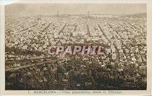 Carte Postale Ancienne Barcelona Vista panoramica desde el Tibidabo