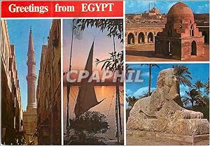 Seller image for Carte Postale Moderne Cairo El Hossein Mosgue seen from Khan Khalili Bazaar Sunset on the Nîle Old Cairo The Citadel seen from Iba el Tou for sale by CPAPHIL