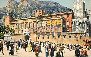 Carte Postale Ancienne MONACO le Palais du Prince et la Place du Palais au Bapteme du Prince Rainier