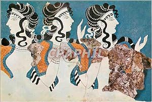 Bild des Verkufers fr Carte Postale Moderne Heraklion Museum Ladies in Blue Fresco From Knossos zum Verkauf von CPAPHIL