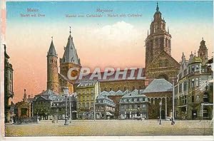 Carte Postale Ancienne Mainz Markt mit Dom