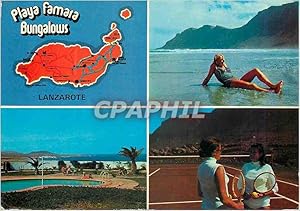 Seller image for Carte Postale Moderne Lanzarote Famara strand Bungalows Tennis for sale by CPAPHIL