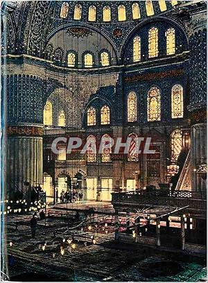 Bild des Verkufers fr Carte Postale Moderne Istanbul Turkey Interior of the Blue Mosque zum Verkauf von CPAPHIL