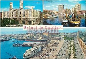 Carte Postale Moderne Cagliari Il Porto et via Roma