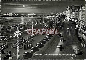 Seller image for Carte Postale Moderne Kings Road and West Pier by Night Brighton for sale by CPAPHIL