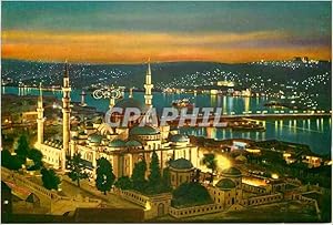 Image du vendeur pour Carte Postale Moderne Istanbul Turkey La mosquee de Soliman le Magnifique le Corne d'Or et le Pont d'Ataturk vue nocturne mis en vente par CPAPHIL