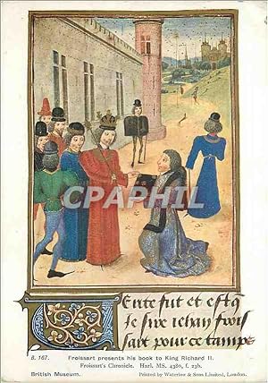 Seller image for Carte Postale Moderne British Museum Froissart prsents his book to King Richard II for sale by CPAPHIL