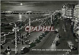 Seller image for Carte Postale Moderne Kings Road and West Pier By Night Brighton for sale by CPAPHIL