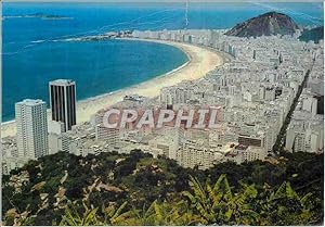 Bild des Verkufers fr Carte Postale Moderne Brasil Turistico Rio de Janeiro Panoramic view of Copacobana zum Verkauf von CPAPHIL
