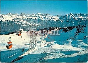 Bild des Verkufers fr Carte Postale Ancienne Kabinenbahn Tannenbodenalp Maschgachamm mit Abfahrt Walensee und Churfirsten zum Verkauf von CPAPHIL