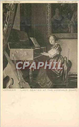 Seller image for Carte Postale Ancienne Vermeer lady seated at the virginals for sale by CPAPHIL