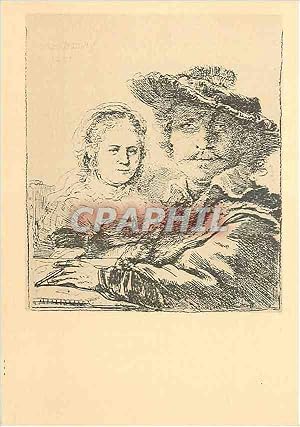 Carte Postale Ancienne Rembrandt em Saskia Rembrandt