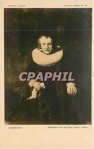 Bild des Verkufers fr Carte Postale Ancienne Rembrandt portrait of an old lady zum Verkauf von CPAPHIL