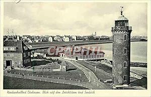 Carte Postale Moderne Nordseeheilbad Cuxhaven Blick auf den Leuchtturm und Seedeich