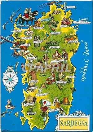 Carte Postale Moderne Sardegna Mappa Animata