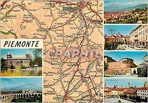 Carte Postale Moderne Piemonte Mappa e panorama