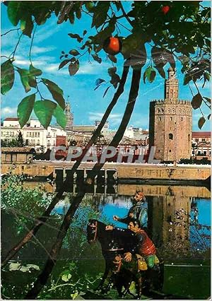 Imagen del vendedor de Carte Postale Moderne Sevilla rio guadalquivir torre del ore y giralda a la venta por CPAPHIL