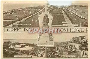 Carte Postale Moderne Greetings from Hove Queen Victoria Statue