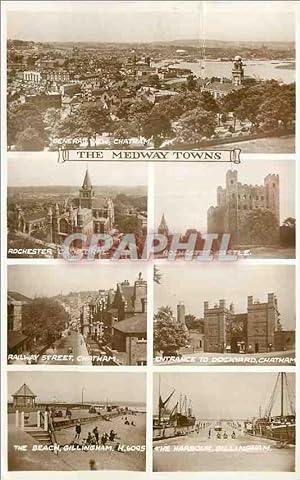 Carte Postale Moderne The Medway Towns Rochester Cathedral Rochester Castle Railway Street Chatha...
