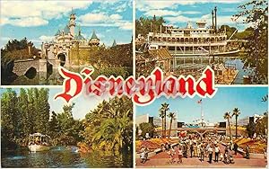 Carte Postale Moderne Disneyland Sleeping Beauty Castle Mark Twain steamboat Jungle Cruise Tomorr...