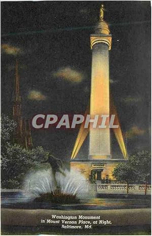 Carte Postale Moderne Washington Monument in Mount Vernon Place at Night Baltimore Md War Memoria...