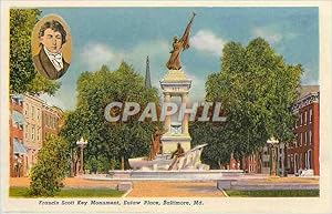 Carte Postale Moderne Francis Scott Key Monument Eutaw Place Baltimore Md Cathedral and YMCA Buil...