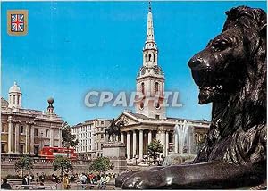 Imagen del vendedor de Carte Postale Moderne London La Place de Trafalgar et Saint Martin in the Fields Lion a la venta por CPAPHIL