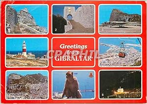 Carte Postale Moderne Greetings From Gibraltar Several View Singe