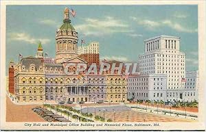 Carte Postale Moderne City Hall and Municipal Office Building and Memorial Plaza Baltimore Md Sky...