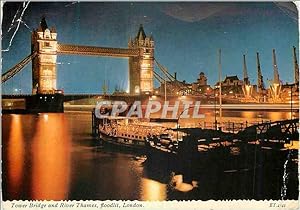 Seller image for Carte Postale Moderne Tower Bridge and River Thames Floodlit London for sale by CPAPHIL