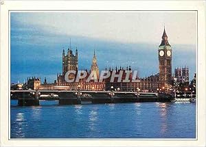 Bild des Verkufers fr Carte Postale Moderne London Beyond Westminster Bridge the Houses Parliament Victoria Tower and Big Ben zum Verkauf von CPAPHIL