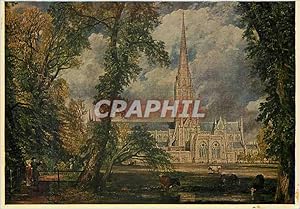 Bild des Verkufers fr Carte Postale Moderne Salisbury Cathedral Detail of the Painting in The Victoria and Albert Museum John Constable zum Verkauf von CPAPHIL