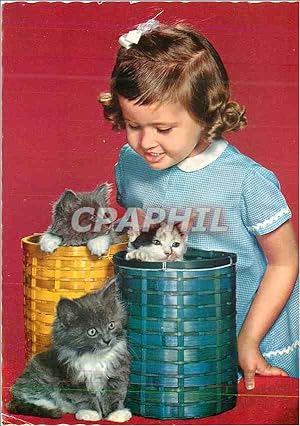 Seller image for Carte Postale Moderne Enfant Chats Chatons for sale by CPAPHIL
