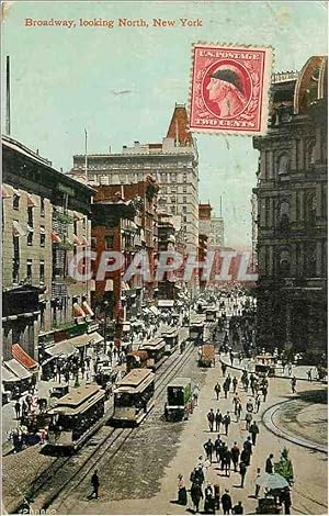 Carte Postale Ancienne Broadway Looking North New York