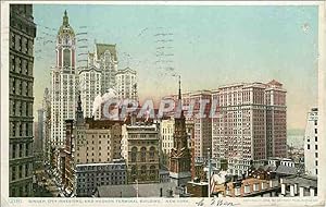 Carte Postale Ancienne Singer City Investing and Hudson Terminal Building New York
