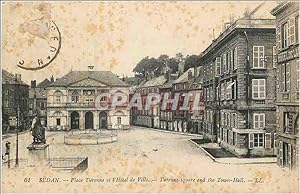 Carte Postale Ancienne Sedan place turenne et l'hôtel de ville